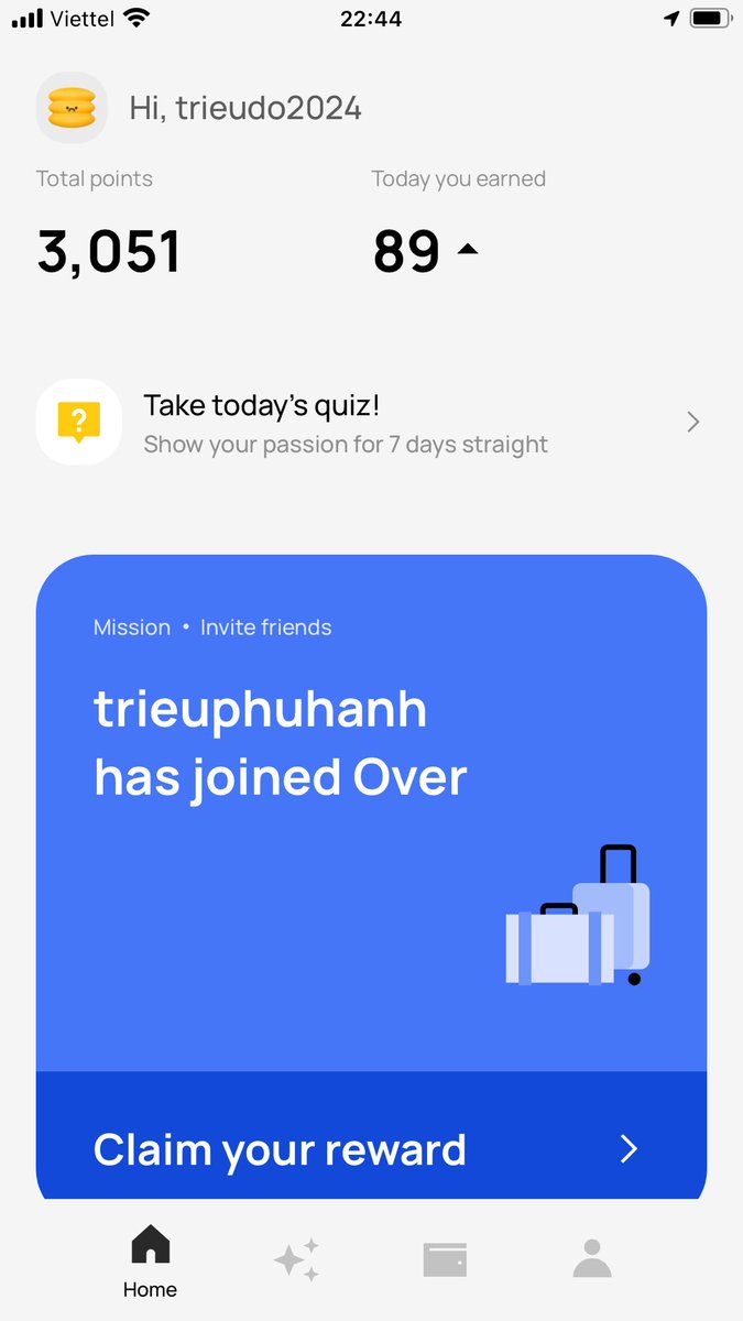 Link: mobile.over.network/en/invite/7VDS…
Đăng nhập, nhập email và xác minh email.
Điểm danh và trả lời quiz hằng ngày là done = > cố gắng tích càng nhiều point càng tốt nhé
code invite: 7VDSB1W467