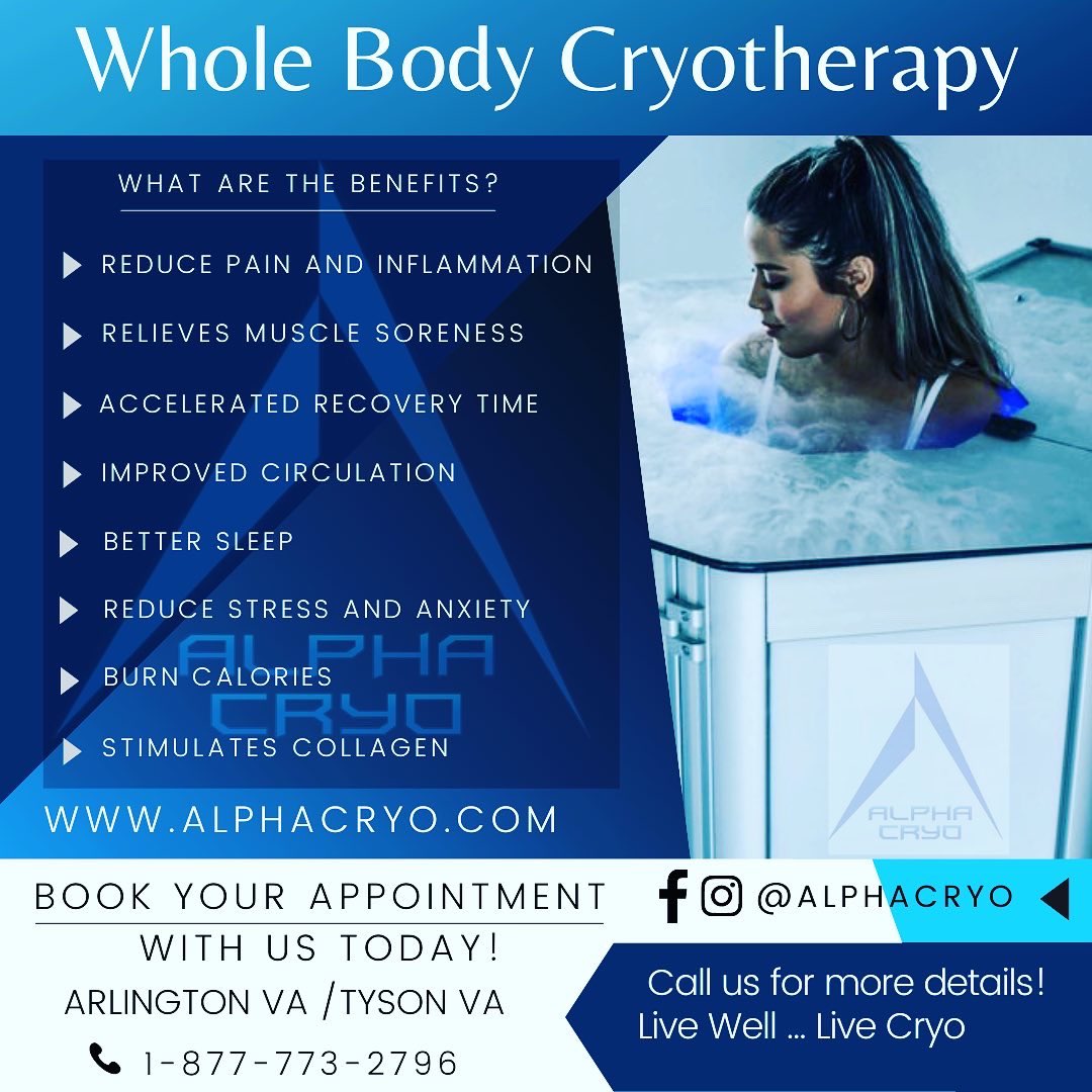 AlphaCryo's tweet photo. Take your recovery to the next level with whole body cryotherapy! Reduce inflammation, relieve body aches, and improve your sleep patterns. Boost your immune system, lose weight, and recover more quickly 
https://t.co/ltpNVU3PPf 
#ArlingtonVA #TysonVA #NorthernVA #DMV
#cryo https://t.co/IOdT3lclIF