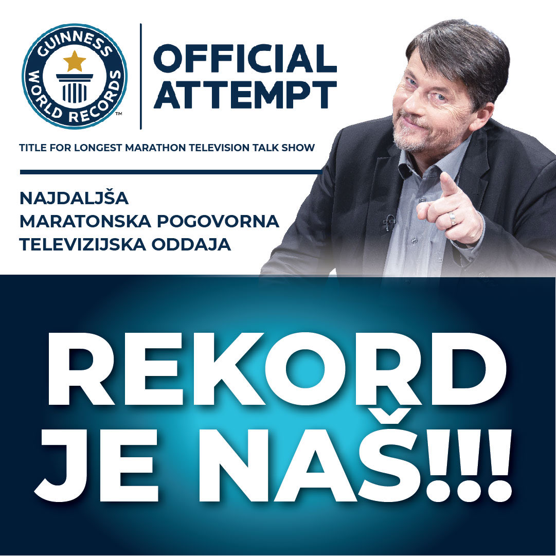 Nova24TV's tweet photo. Neeeeeverjetno, a resnično! 🥳🥳🥳

Iskrene čestitke, izjemni Boris Tomašič ⁦@NeMaramButlov⁩! 👏👏👏

Presegli smo obstoječi svetovni rekord! 🤩🤩🤩 https://t.co/TbLAEFKBNH