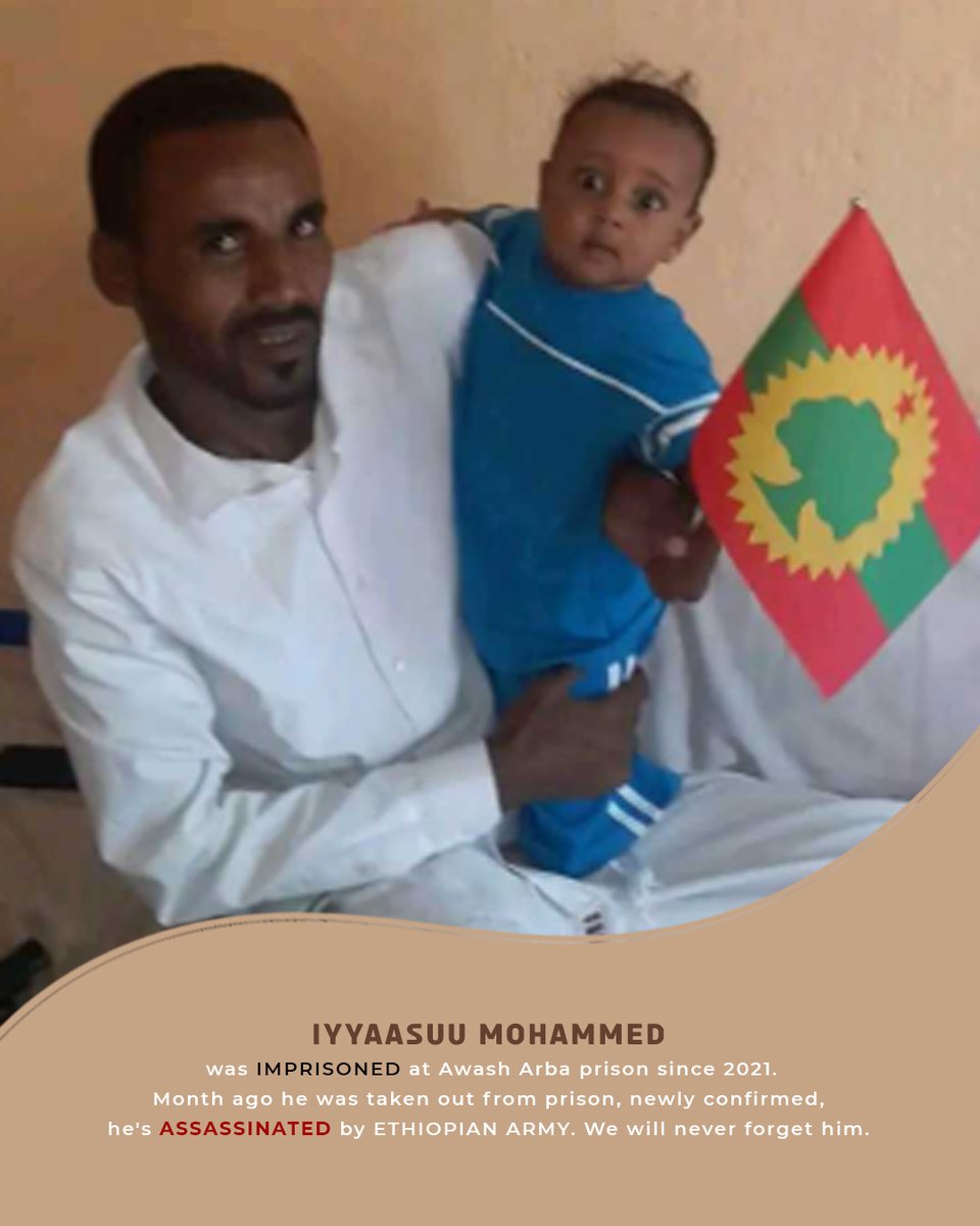 ShamisiaA's tweet photo. Gaafa 9/2023: Warqituu Iyyaasu Mohammed Mana Hidhaa Awwaash Aarbaa keessaa baafamee Waraanni Impaayera #Ethiopia|n ajjeefamuun isaa baramee jira. Abadan hin dagannu! https://t.co/oR99XxS13S #oromovoice #OromosMassacredin2023