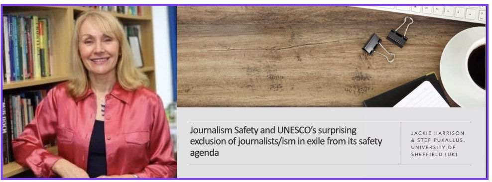 📢Next up @UNESCO Chair on Media Freedom, Journalism Safety and the Issue of Impunity @JackieHarrison6 is discussing journalists/ism in exile and its exclusion from the safety agenda