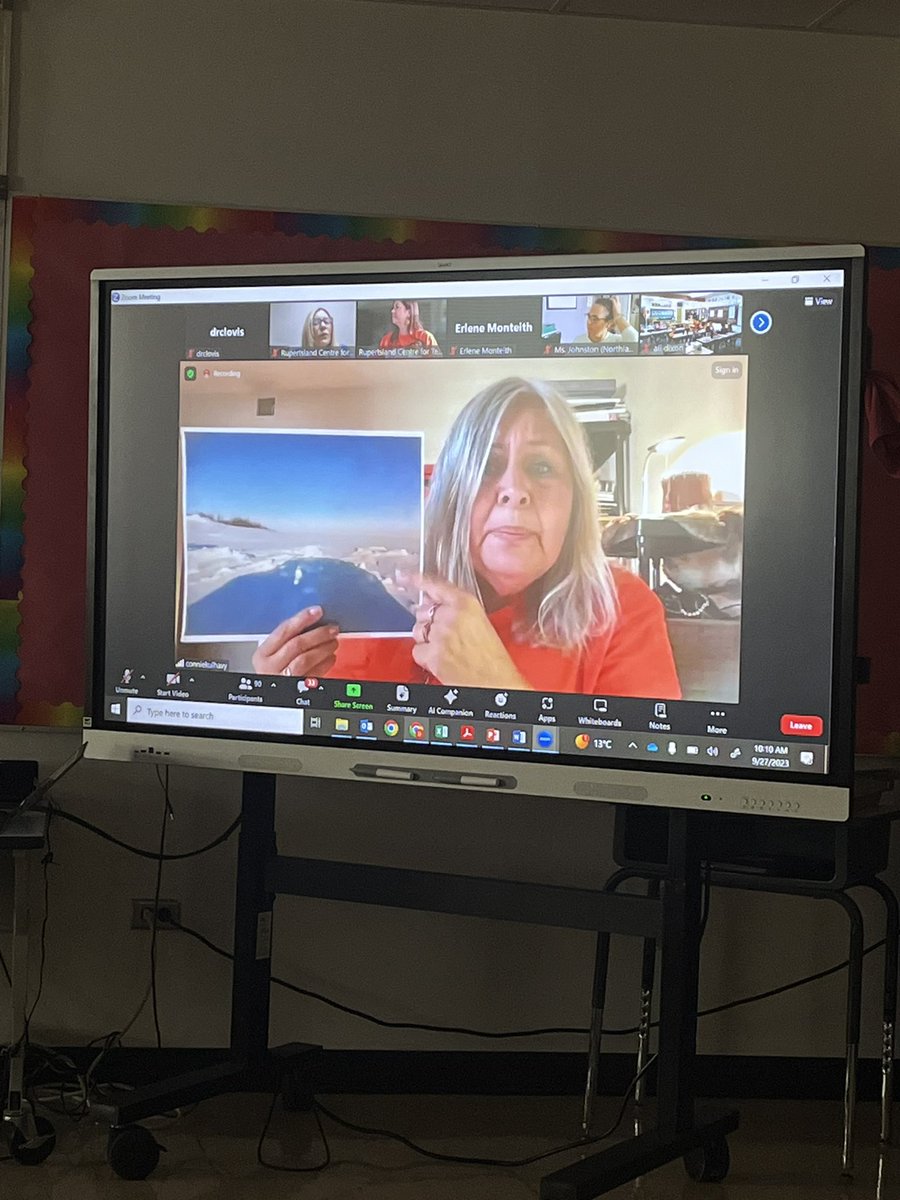 SASCBE's tweet image. Métis artist @metis_connie guiding our students through an art activity while learning about residential schools in a safe &amp;amp; gentle way. @yyCBEdu @rupertslandorg #nationaldayfortruthandreconcilation