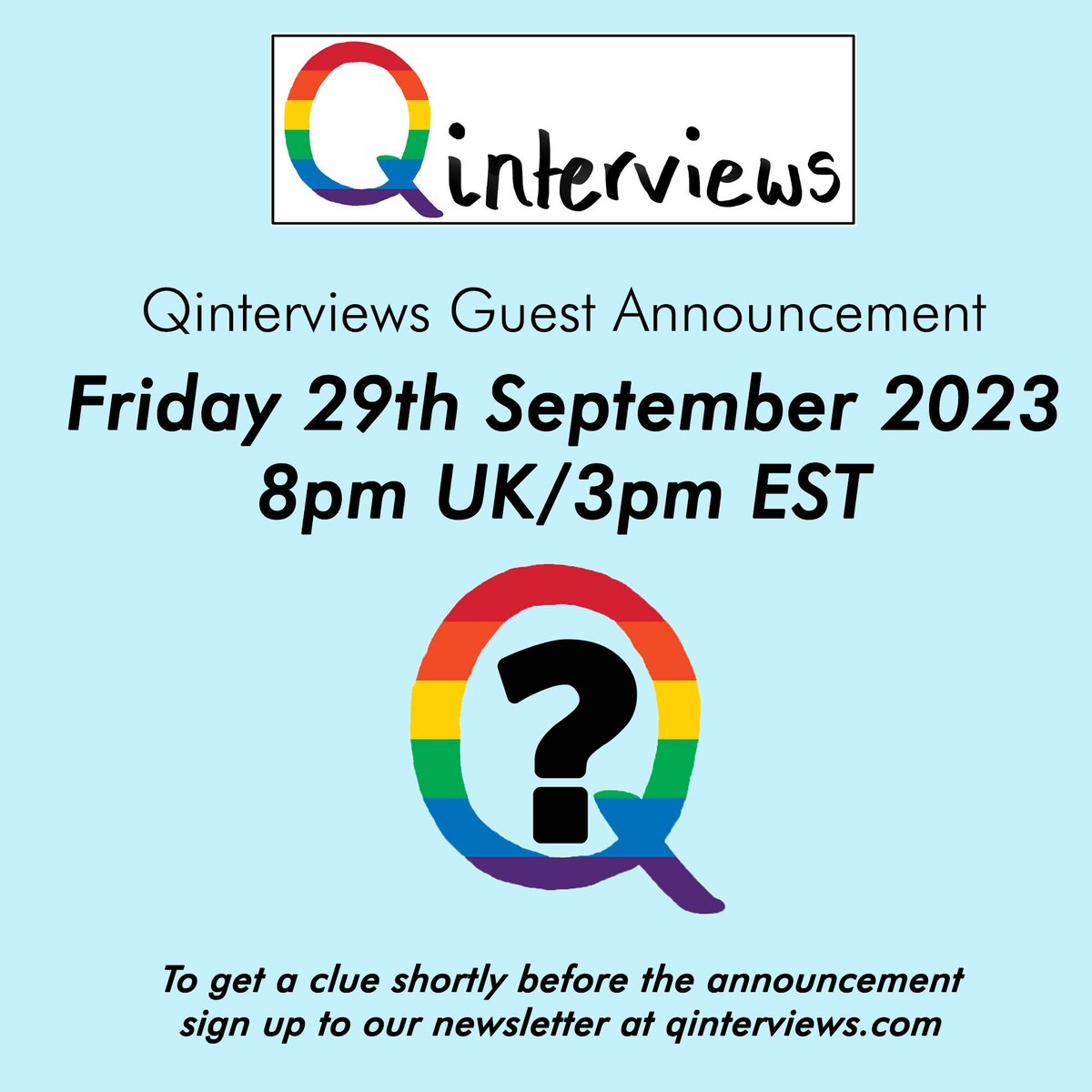 qinterviews's tweet photo. Whilst I get my interview with Natasha sorted, how about another guest announcement!?
Keep your eyes peeled on Friday for who's coming next! #Qinterviews https://t.co/6NnsMwmLTk