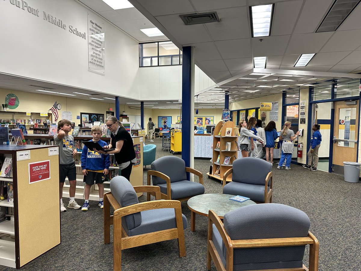 Period 2 Library Orientation. Getting to know our middle school library! <a href="/HBMSWarriors/">HB du Pont</a> <a href="/HBMSReads/">HBMiddleReads</a>