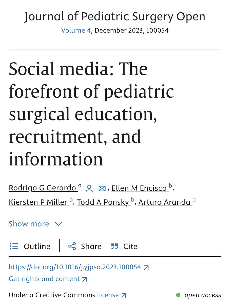 🔊 Hot off the digital press! 📄 

In summary: The modern day pediatric surgical trainee is going to their phone to learn and share information - meet us where we are! #PedSurgBestSurg