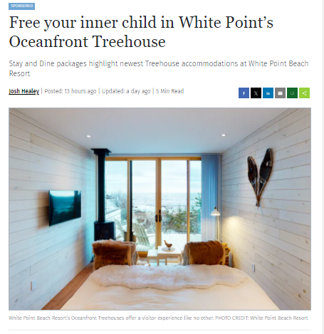 SPONSORED:
White Point Beach Resort’s Oceanfront Treehouses are the newest and most luxurious accommodations offered by the South Shore’s favorite getaway destination.
saltwire.com/atlantic-canad…
