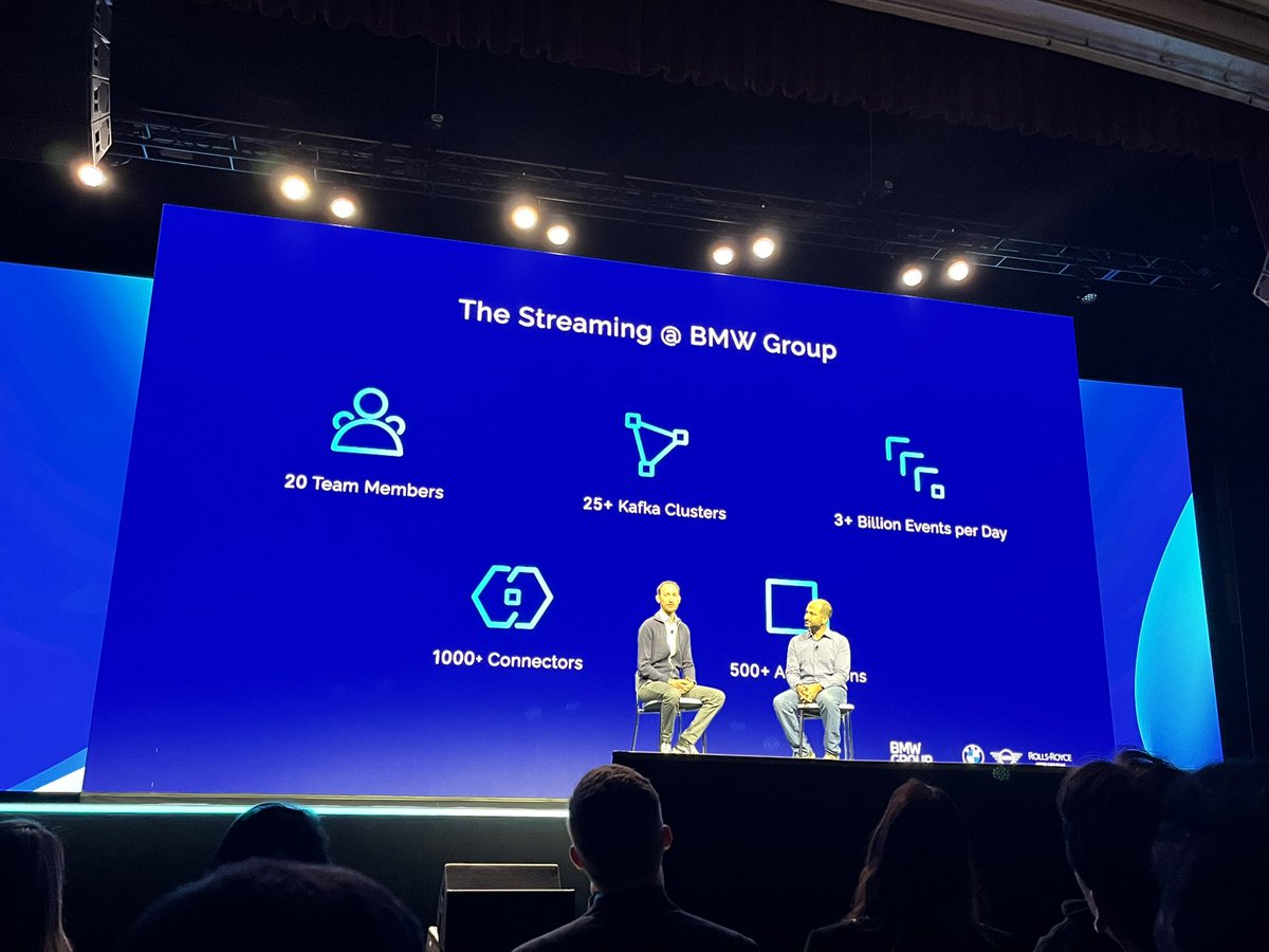 @ijuma @MartijnVisser82 @Uber “Without @apacheKafka none of our customers would get a car” - Tobias Nothaft from @BMWGroup Tobias joins us on stage to talk about BMW’s critical use cases running on @apacheKafka!