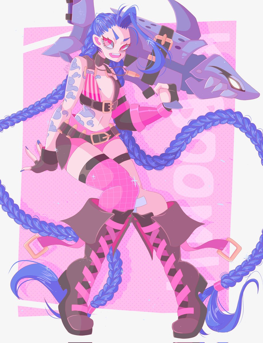 AK4_Llie's tweet photo. I'm still trying different coloring styles, don't judge me😾👍

#Jinx #jinxfanart #arcane #LeagueOfLegends #digitalart #digitaldrawing https://t.co/OiNPH5MtB1