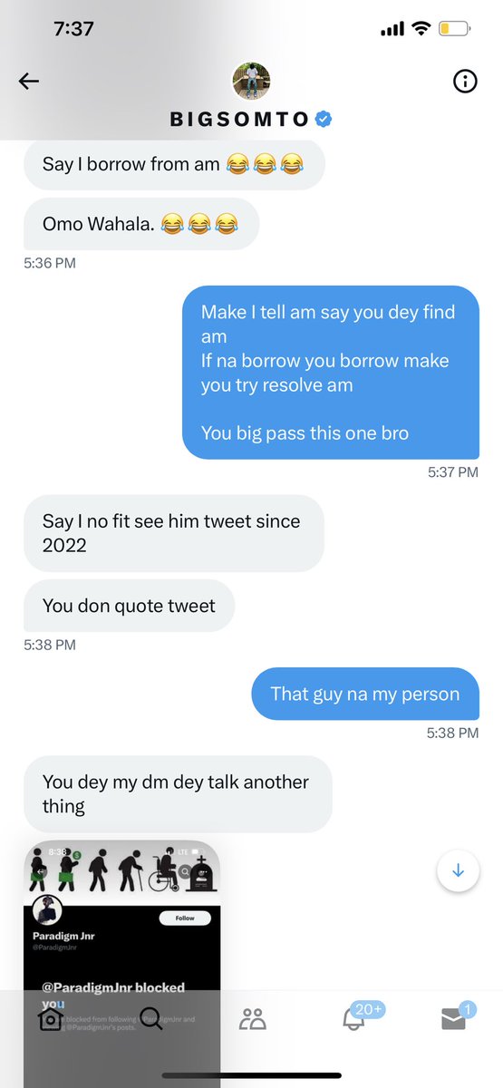 Mrbankstips's tweet photo. I just checked my dm and saw he’s already blocked me for this, I don’t know if he intends to pay your money or not. It doesn’t make any sense to me at all, why take a loan from someone if you have no intention of paying back ? https://t.co/Sky9ppDXZF