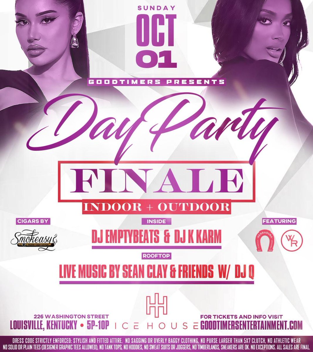 The week is halfway over which means it’s almost time for #GoodtimersDayparty! Grab your tickets &amp; meet us @icehouselouisville This Sunday for the LAST Dayparty of 2023 goodtimersentertainment.com #Goodtimers #Herradura #Woodford #Louisville