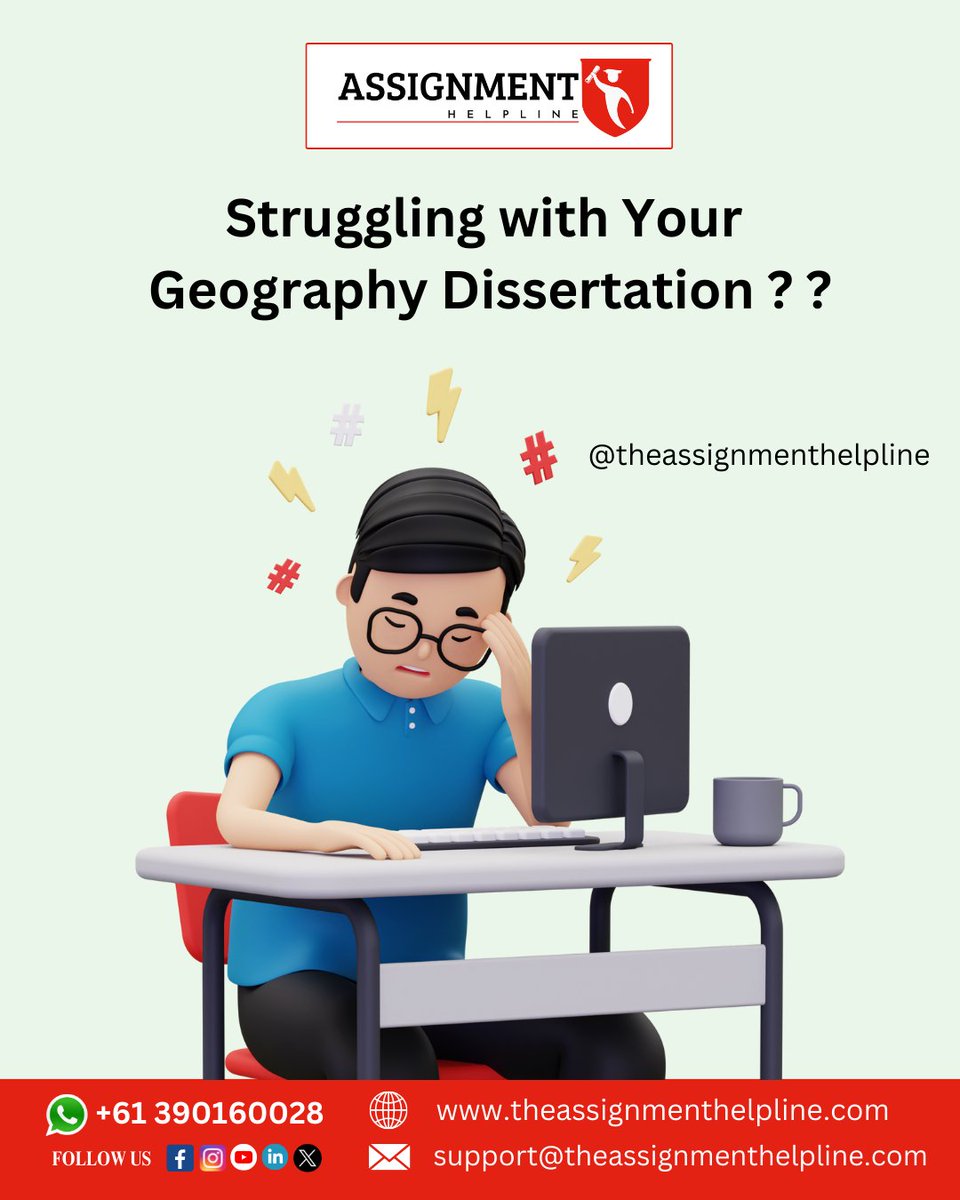 _the_assignment's tweet image. "🌍 #GeographyDissertationHelp 🌍 Struggling with your geography dissertation? We've got your back! From topic selection to final draft, we're your academic compass.
.
🌎Visit our website! theassignmenthelpline.com/geography-diss…
.
#GeographyDissertation
#DissertationHelp
#GeographyResearch