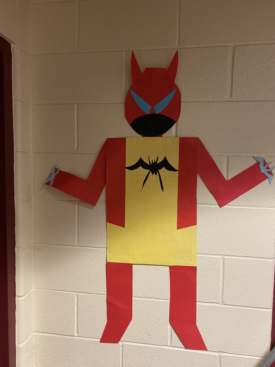 cheretta's tweet photo. 8th Grade Geometry Composite Figure Projects. Students had to use specific shapes, find area, and create a life-size figure. They are very creative! @ChannahonPride https://t.co/Y8oIt9qF5G