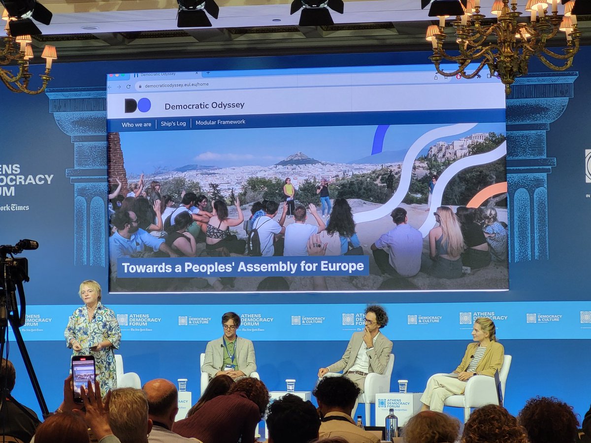 SuzlCarp's tweet image. LIVE: the #DemocraticOdyssey at the @ForumAthens

@Dem_Odyssey is the 1st transnational &amp;amp; translocal Permanent #citizensassembly Embodying European values, beyond borders says @NiccoloMilanese recalling #Ukraine &amp;amp; Med shores

Our democratic adventure will not end @KalypsoNicolaid
