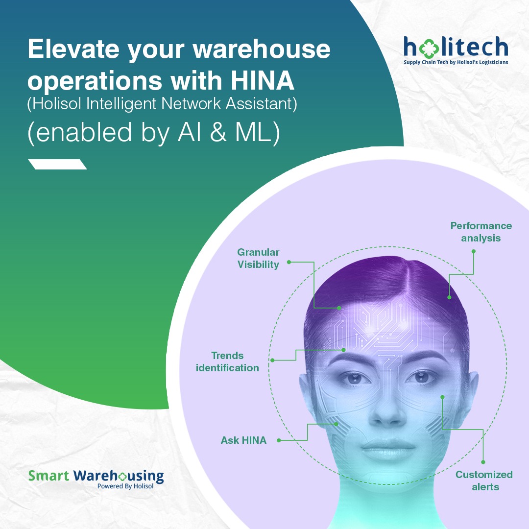 Experience the transformative power of Holisol WMS and HINA! With HINA, our intelligent assistant, unlock real-time visibility, predictive insights, and seamless control of your smart warehousing solutions.
explore our tech solutions at contech@holisollogistics.com.
#AIsolutions
