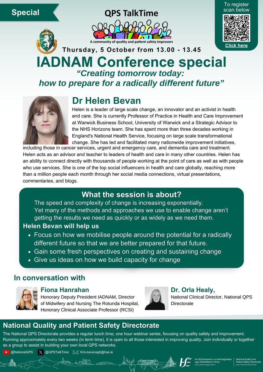 📢We are delighted to announce we will be hosting a special QPS TalkTime live from the @IADNAM1 conference next Thursday at 1pm featuring @HelenBevan Register below👇 bit.ly/QPSTalkTime-IA…