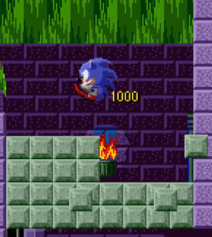 BallsBali's tweet photo. I personally find it hilarious how literally not a soul cares about points in Sonic Games, but whenever anyone gets to this part, and they don't get the maximum amount of points from the blocks, their day is ruined https://t.co/ofniG8LWCZ
