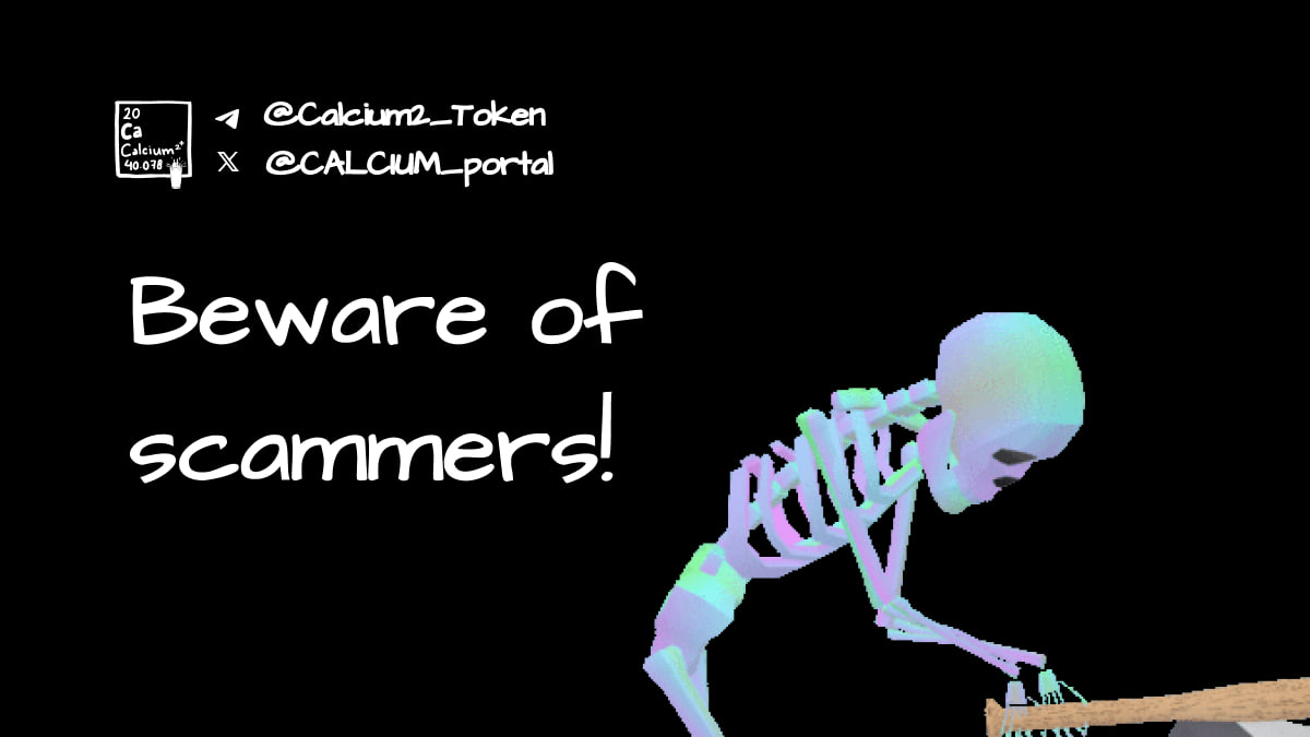 Calcium2_Token's tweet photo. ❌ Beware of scammers! ❌

It is crucial to only follow official Calcium2⁺ links to ensure your safety and security. Remember, Calcium2⁺ will never email you first. Stay vigilant and protect yourself from potential scams to maintain a worry-free experience with Calcium2⁺. https://t.co/tKceOM8MsW