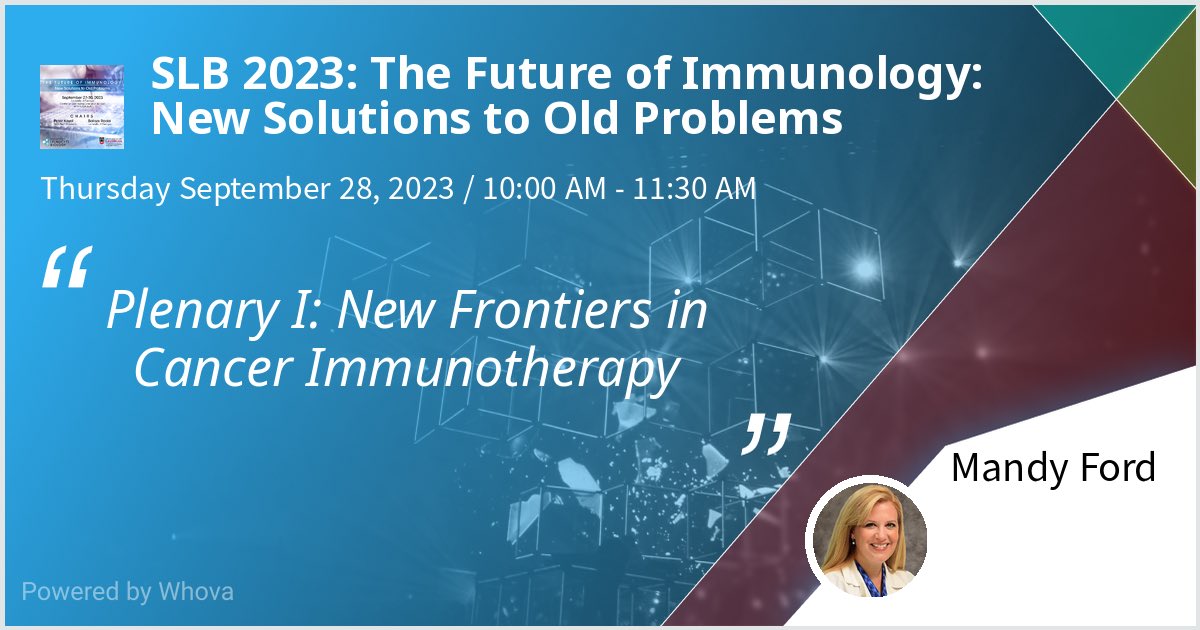 I am speaking at SLB 2023: The Future of Immunology: New Solutions to Old Problems. Please check out my talk if you're attending the event! #SLB2023 - via #Whova event app