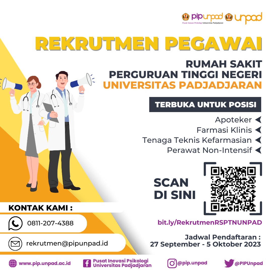 rsunpad's tweet photo. Kesempatan bagi WNI yang berintegritas dan berdedikasi tinggi untuk menjadi Pegawai Rumah Sakit Perguruan Tinggi Negeri Universitas Padjadjaran.

Selengkapnya mengenai syarat dan ketentuan dapat di cek pada halaman https://t.co/JoqeX0rPgX

#RSUnpad
#Unpad
#UniversitasPadjadjaran https://t.co/EAxJq085kF