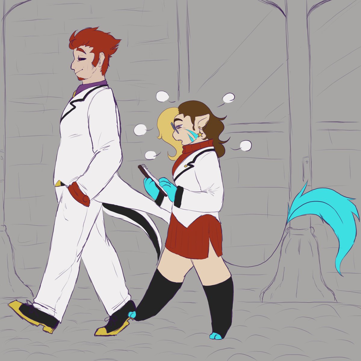 Wels_Corner's tweet photo. I've been sketching up things regarding the Rooster Zodiac in Quadrants of Beasts. I got to pair up my little girl with him as a secretary/girlfriend and I am not normal about them!!

#QoB #QuadrantsofBeasts #digitalart https://t.co/DW6vrL1cCA
