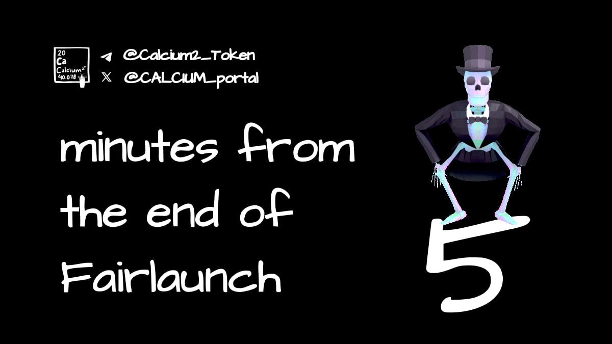 Calcium2_Token's tweet photo. The final countdown has begun! With just 5 minutes remaining in the Calcium2⁺FairLaunch, the incredible story of our journey is nearing its conclusion. 

https://t.co/tAGCY6nOtv

#CAL #Calcium²⁺ #Shibarium #ETH #Buterin https://t.co/nmKvVNr5OT