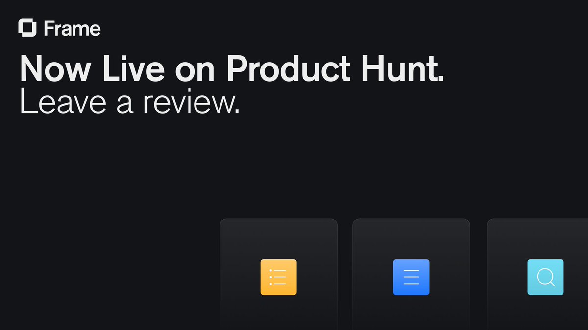 joinframeso's tweet photo. Loving Frame? Your voice matters! Leave us a review on Product Hunt and join the unified work movement 📣 #Frame #producthunt #review https://t.co/ZIXCdOgnDR