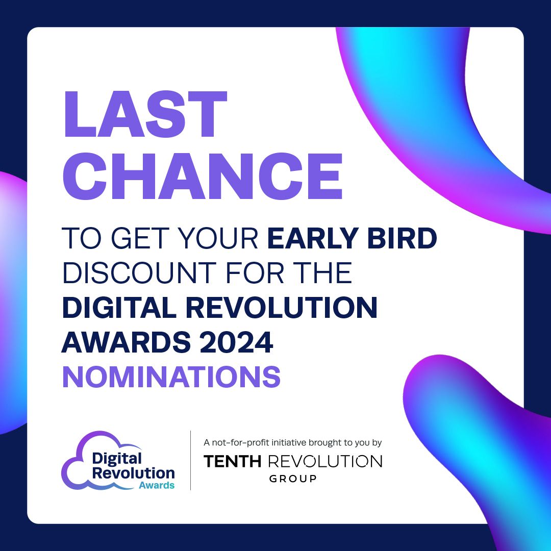 You have until October 14th to submit your nomination for the 2024 @DigitalRevAward shows if you want to save 50% with our early bird rate.✨ digitalrevolutionawards.com/award-categori… #DigitalRevAwards2024