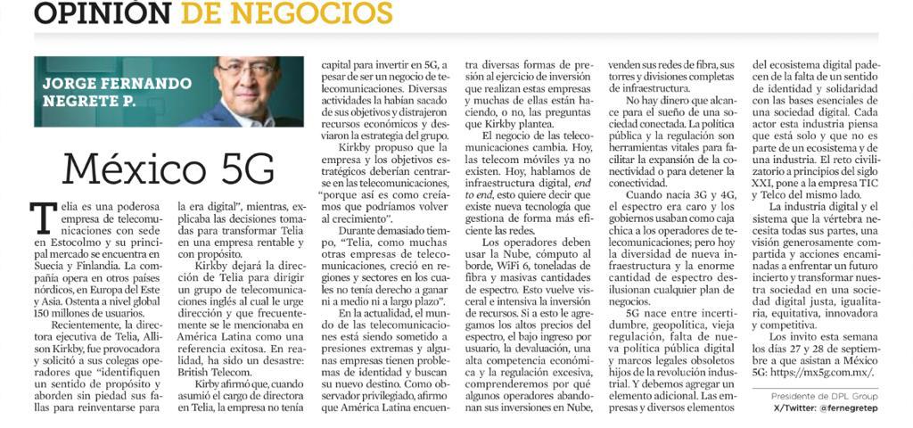 fernegretep's tweet photo. México 5G.
Esta es una tecnologia que integra a todas: #Nube #computo #cloud #fibraoptica #edgecomputing
#IA #IoT #WiFi6 #Software #plataformas. Promueve nueva política pública en salud, educación, seguridad pública y cultura.
@Reforma @reformanegocios
https://t.co/5Kv9rmQsXI https://t.co/p0U4uPQbPm