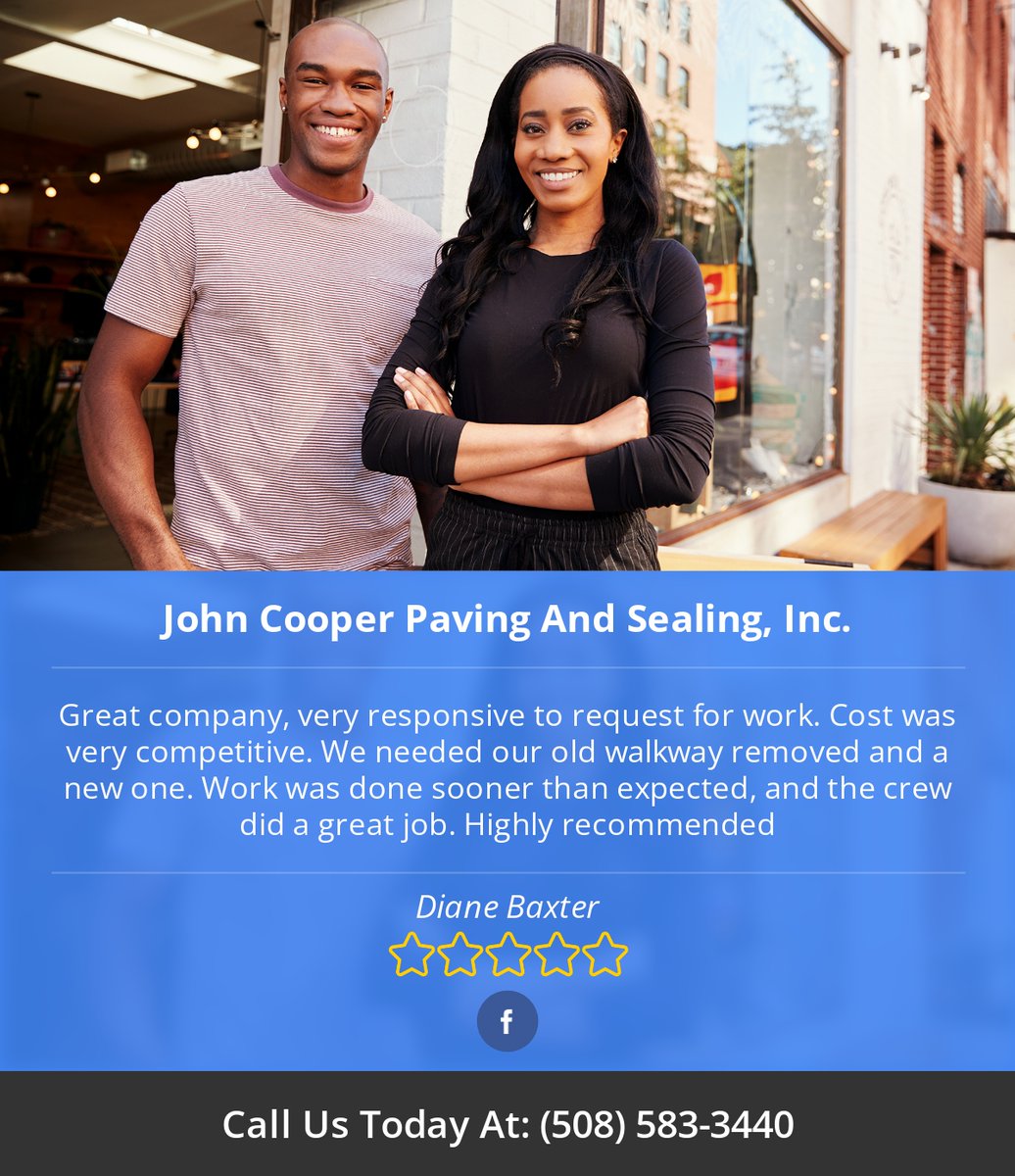 Cooperpaving's tweet image. 5 Star: Diane B. "Great company, very responsive to request for work. Cost was very..." facebook.com/cooperpavingan…