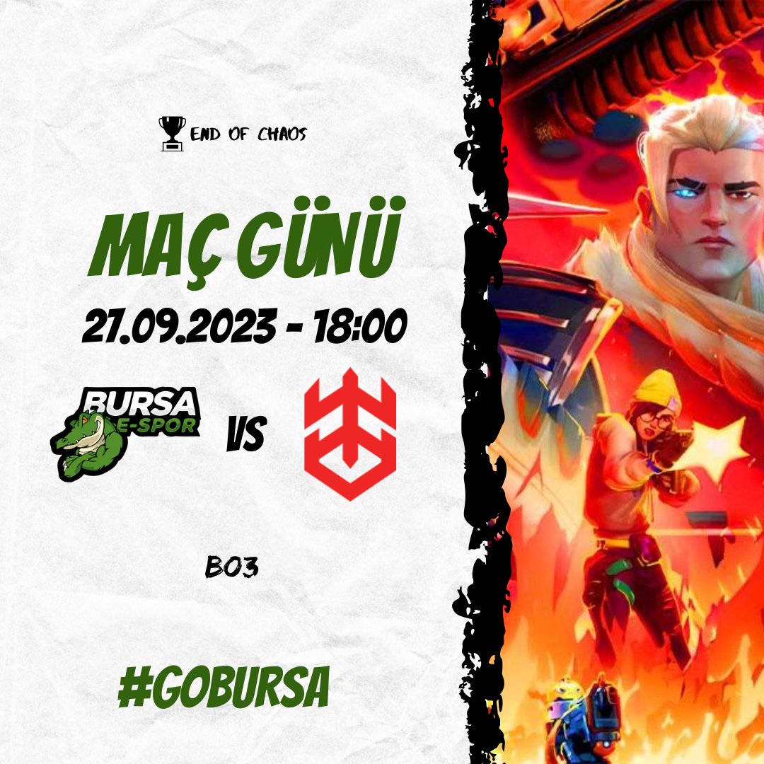 🔥 MAÇ GÜNÜ! 🔥

VALORANT Takımımız Return of The Titans Chaos kapalı elemeleri için tekrardan sahneye çıkıyor!

BAŞARILAR TAKIM!💪

🕗18:00 
🆚<a href="/tamarialtunga/">Tamaria Altunga Esports</a>
📺Mevcut Değil