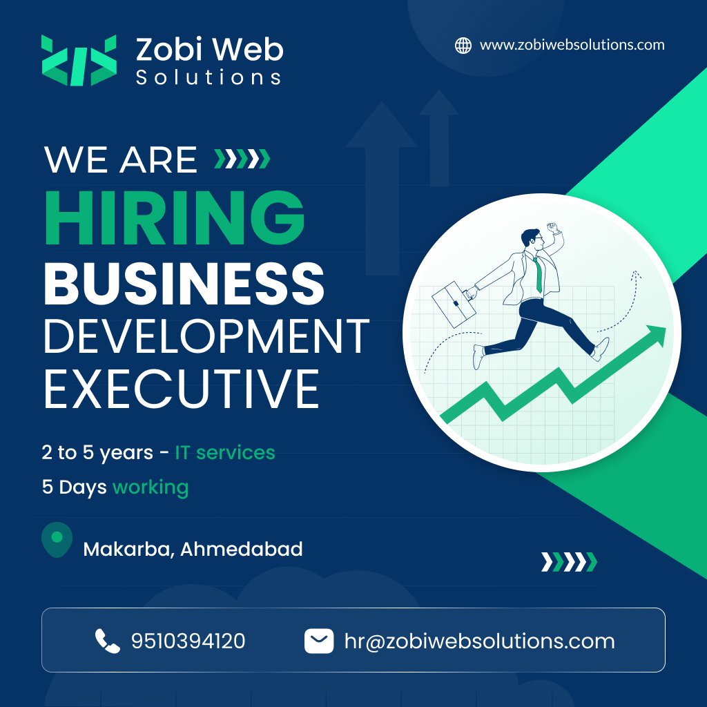zobiweb's tweet image. Join Our Thriving Team as an Business Development Executive!

We would like to hear from you. Be part of a collaborative environment where you can contribute your expertise and grow your career.

Share your resume on hr@zobiwebsolutions.com or 9510394120

#zobiwebsolutions #zws