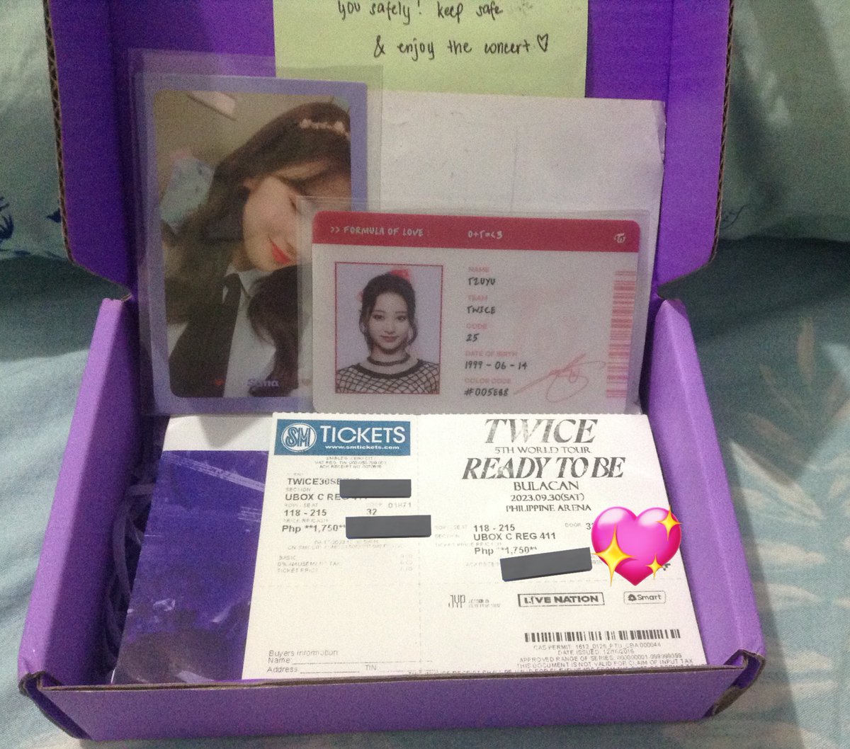 finally got my tixs for the twice rtb con in bulacan! thank you so much po <a href="/haewonprio/">von 📂</a> for being so accommodating and packing them nicely. the transaction was smooth &amp; hassle free ^^🫶