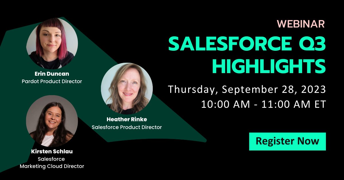 Get the recap on all things #df23 and #Salesforce product release highlights from experts, <a href="/hrinke/">Heather Rinke 🇺🇦🏳️‍🌈</a>, @ernduncan, and <a href="/krschlau/">Kirsten Schlau</a> tomorrow at 10 am ET.

Register 👉dreamforce.sercante.com/webinar-salesf…