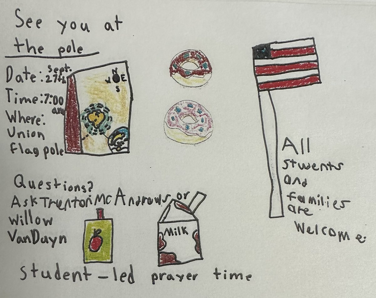 kbcrites's tweet photo. We had a student-organized and student-led prayer event this morning. See You at the Pole is a global morning of prayer. 💙🇺🇸 @myfcs @CaraBaker22 @JillRuddle https://t.co/fPPsBjfwp7