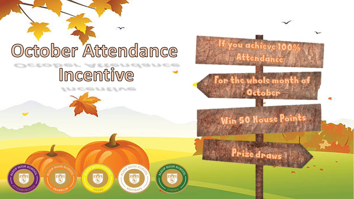 #October #Attendance - WELL DONE to our students have achieved 100% attendance so far this academic year. If you are able to achieve 100% attendance for the whole month of October you will be awarded 50 House Points.