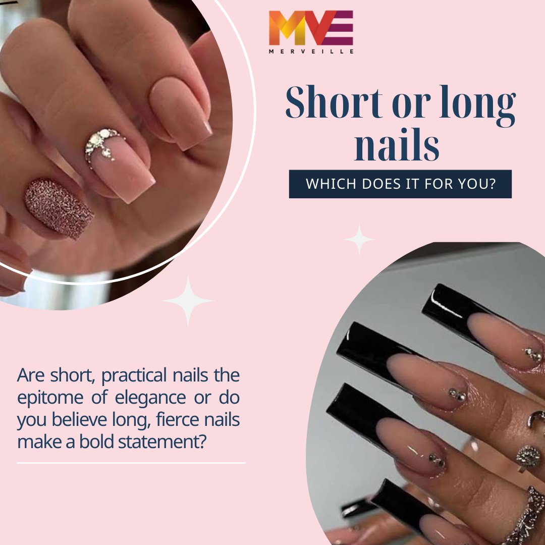 Nail Length Debate: Short vs. Long! 💥 Which side are you on? Are short, practical nails the epitome of elegance or do you believe long, fierce nails make a bold statement? Share your thoughts below. 👇 #naillengthcontroversy #expressyourstyle