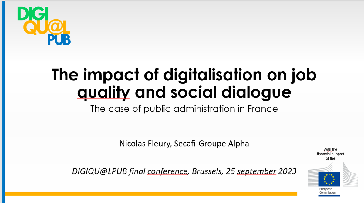 GroupeAlpha's tweet photo. #CEtaitHier
Selon le #centreétudesetdata, "il ressort, pour l’Adm publique 🇫🇷, un net effet de la digitalisation sur l’intensification du travail, un impact ambigu sur l’autonomie dans le travail &amp; un effet contrasté du digital sur l’équilibre de vie professionnelle–vie privée." https://t.co/KIlJ9CojaE