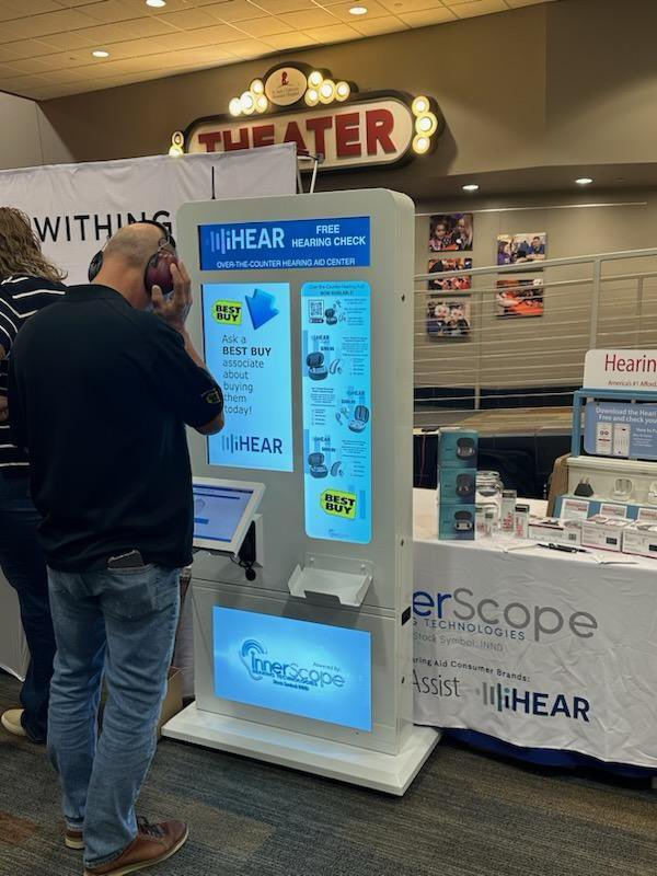 Check it out! @iheardirect @hearingassistus demoing #OTC hearing aids and our proprietary Free #Hearing Screening kiosks at @BestBuy Health Fair for thousands of $BBY associates, at BestBuy HQ. Growing $INND B2B Distribution Points!