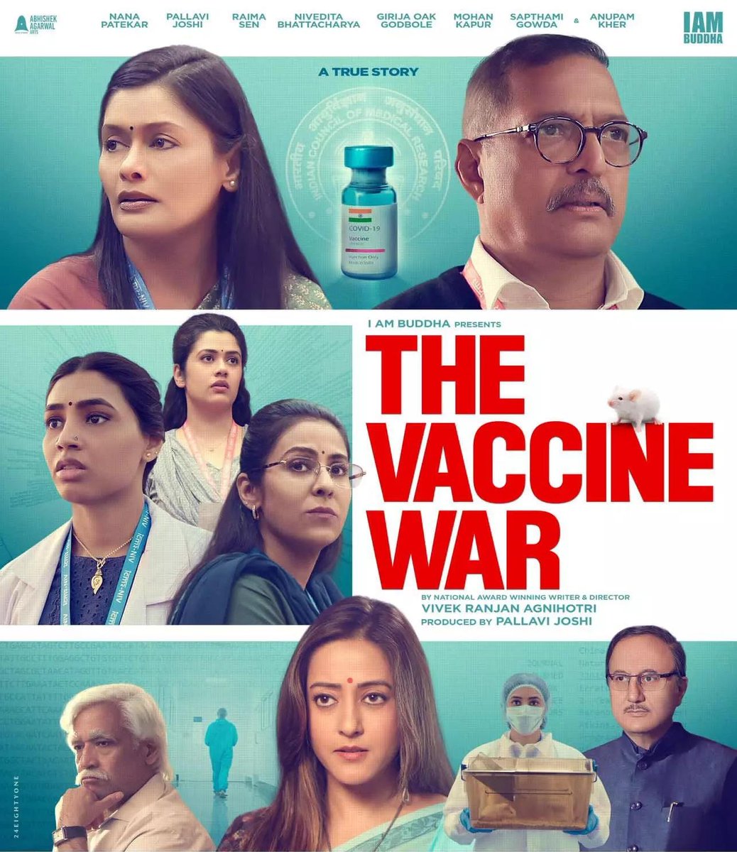 #TheVaccineWar is an incredibly moving true story of our nation's dedicated scientists who selflessly crafted the vaccine that safeguards us. 

#NanaPatekar's performance is nothing short of outstanding, while #PallaviJoshi brings authenticity to her role. Kudos to director…