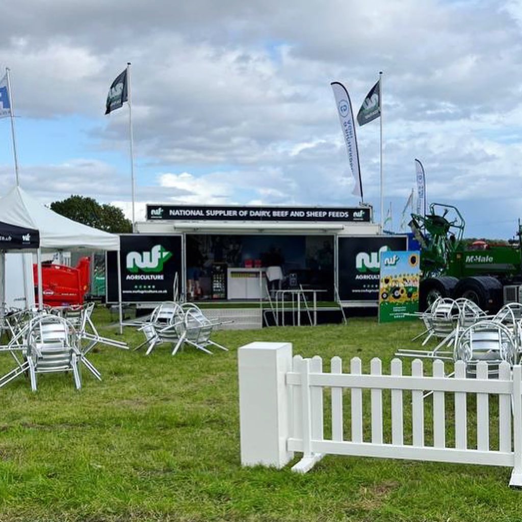 We delivered and set up this stand for NWF at Cheshire Ploughing Match yesterday which included picket fencing, internal and external furniture, flags, branding and an exhibition trailer with the stage.