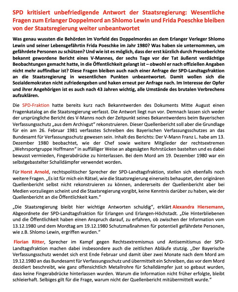 Wir gedenken nicht nur, sondern unternehmen alles, um weiter bisher ungeklärte Mordtaten aufzuklären: #Oktoberfestattentat