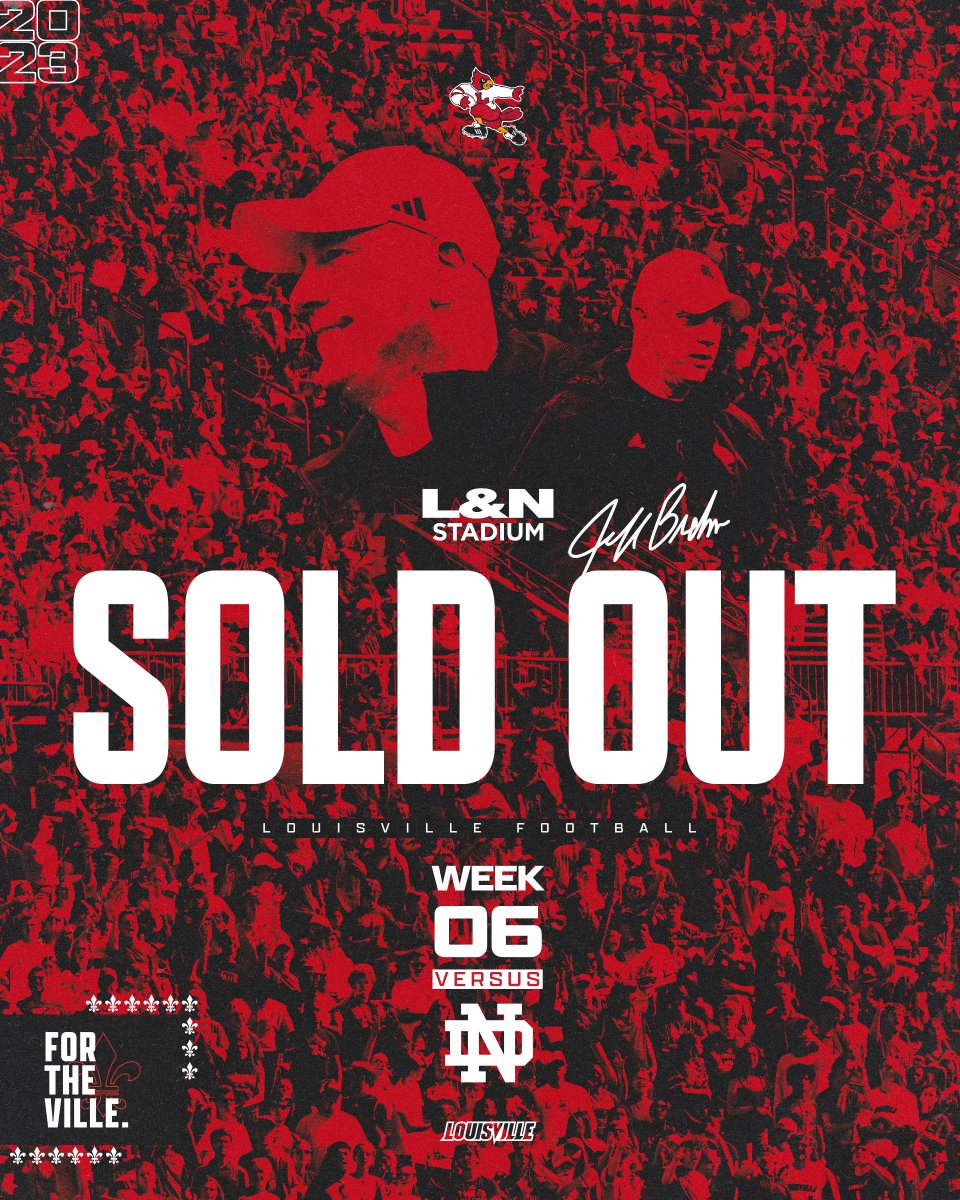 First sellout of the Jeff Brohm era. More Info: uofl.me/3tiE6PG #GoCards x #ForTheVille