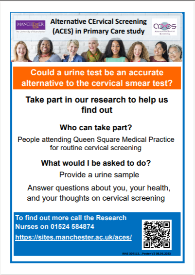 QSResearchTeam's tweet photo. Could a urine test for humanpapillomavirus (HPV) be an alternative to the #cervical #smear test? 

For more info about research at Queen Square Medical Practice please see here: https://t.co/q1PplSAzwx

#ResearchMatters @ACESCervScree @OfficialUoM @profemmacrosbie https://t.co/1s7lpv0Tvh