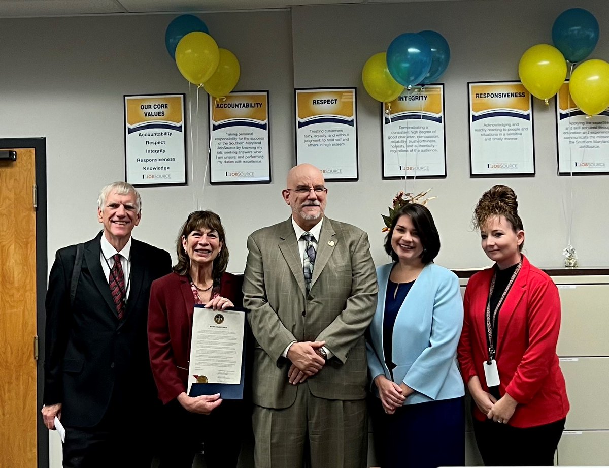 StMarysCoGov's tweet photo. Yesterday, we celebrated the grand opening of the new St. Mary’s County American Jobs Center and the Southern Maryland #JobSource Mobile Career Center!
Looking for a job? Stop by and check them out!
#jobopportunities #hiringnow #WorkforceDevelopmentMonth @TriCountyCoun @MD_Labor https://t.co/g7wmHNCPk0