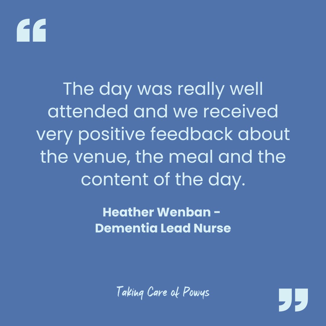 Every month, we share how your donations make a difference across Powys. Today, we're focusing on the Dementia Conference held in May 2023. 

#ProjectsforPowys
#takeingcareofpowys 💚