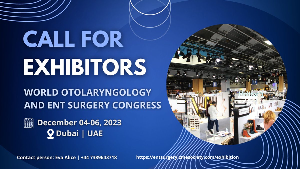 📢Calling all exhibitors!📢

The World #Otolaryngology and #ENTSurgery Congress is coming to Dubai📍

🗓️Dec 4–6, 2023✨

🚀Showcase your #products &amp; services to a #global audience of ENT professionals🔬🌎

🔗rb.gy/efsvt

#Reserve your booth today!📌

#exhibitor