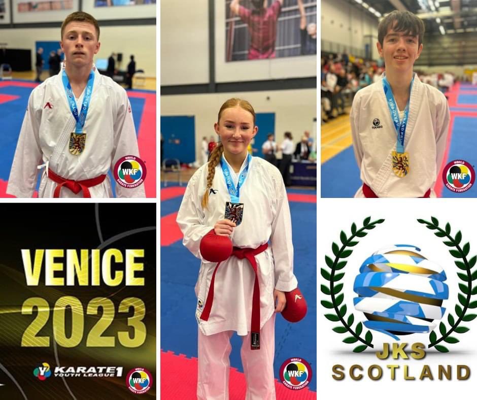 LIAMGALLAGHER14's tweet photo. Amazing news!
Senjokai Karate Fighters:
👊Billie Ross 🏴
👊Zack Ewart 🏴
👊Liam Milligan 🏴
Have all been invited to represent JKS Scotland at the Venice Cup and WKF Youth League in December!
#jksscotlandteam #wkfapproved
@Stewarton_CSH @ActiveAyr_SAC
@ActivePwick_SAC https://t.co/vo0uHEuGSs