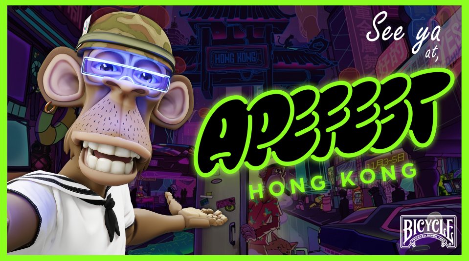 bodoggos's tweet photo. Today's show is brought to you by @bicyclecards!

To celebrate their pop-up at the Apefest Bodega in Hong Kong, they are giving away 3 more BAYC decks!

To enter:
➡️Like this tweet
➡️Tag 2 friends
➡️Follow @bicyclecards

Winners will be announced at the end of today's show! https://t.co/T8NF2zLt2j