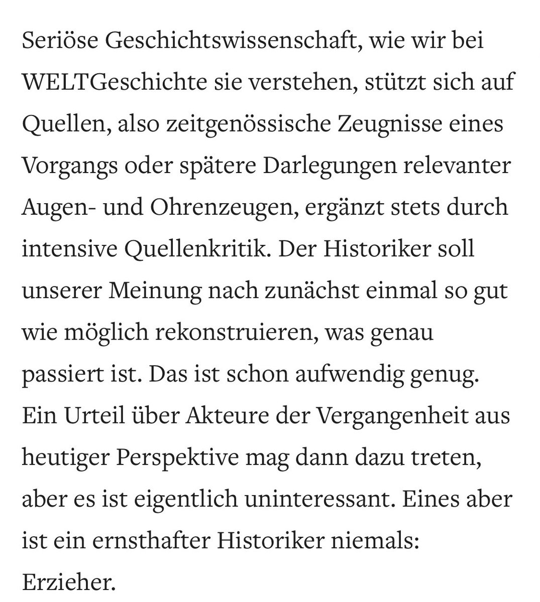 Die WELT als letzte Bastion der Rankianer: