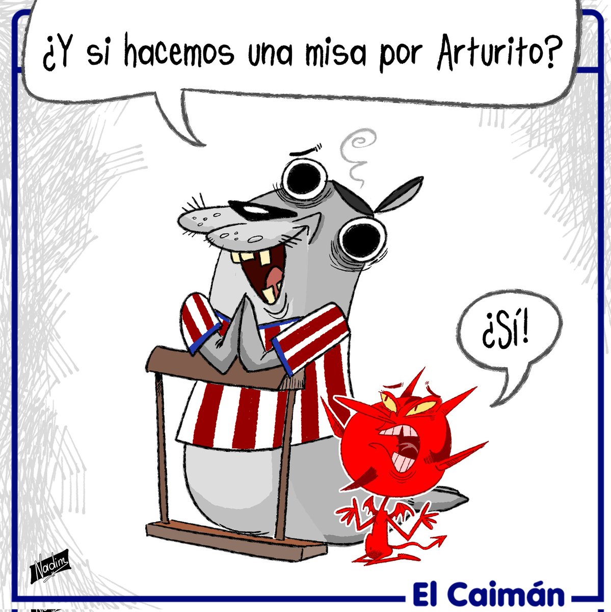 nadimcomics's tweet photo. Nuestra clase #política tiene #adeptos y #detractores. Eo es sano y normal en una #democracia.
¿pero, #criminales?
Un "grupo" de #Barranquilla anda armando una misa para "orar" por la libertad del poca-lucha mayor de la #arenosa: @ArturoCharC
(#Caricatura en @elcaimanbaq ) https://t.co/4gLtNqbKGN